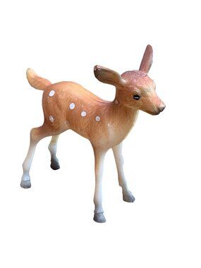 Vintage Fawn Deer Plastic Figurine 3.5 inch Tall
